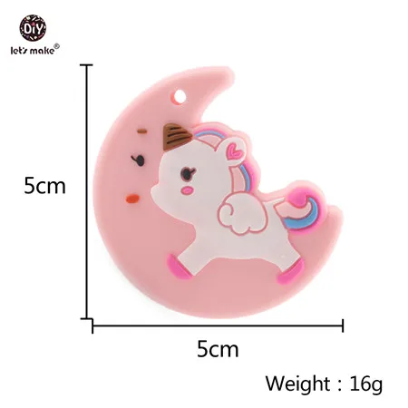 moon unicorn Let's Make Baby Teether 1 шт. грызун мультфильм животное пищевой силиконовый прорезыватель BPA бесплатно коала Прорезыватель зубов "медведь" для зубов крошечный стержень - Цвет: moon unicorn