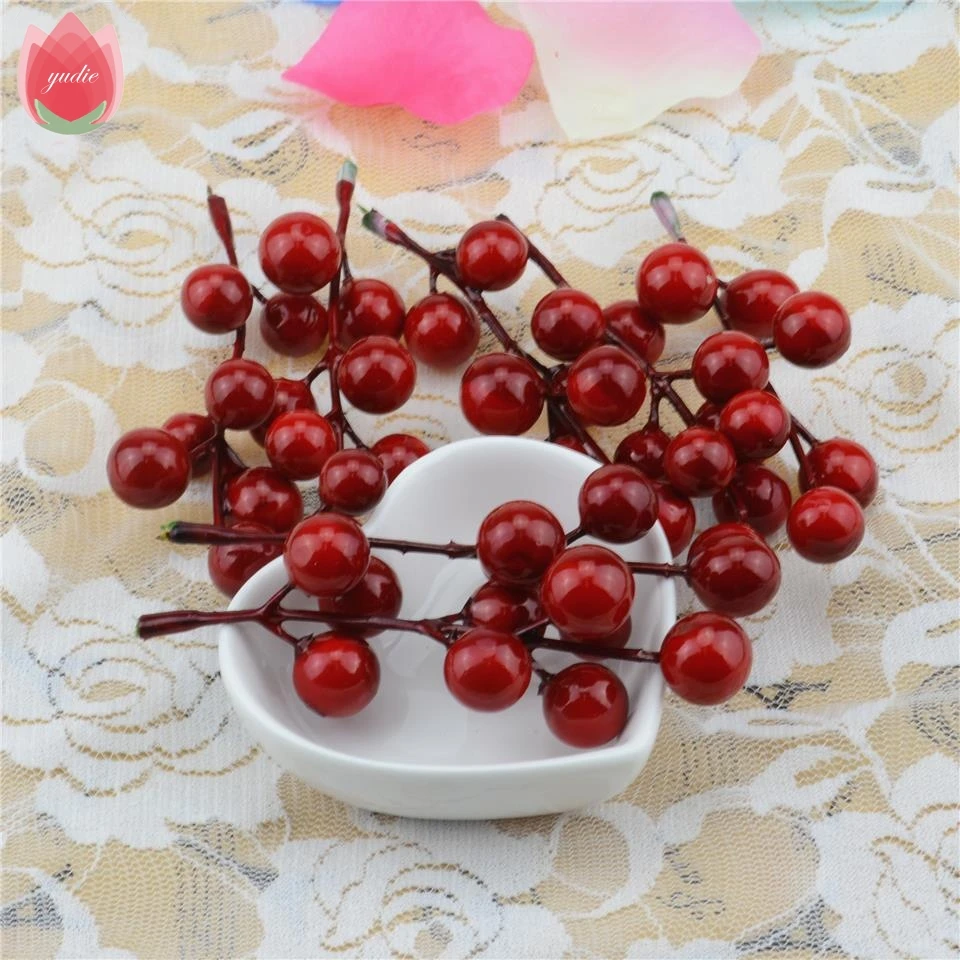 10 шт(1 шт = 7 головок) искусственные ягоды Бакка букет для свадебного украшения DIY гирлянды Розы Декоративные моделирования Ремесло Цветы