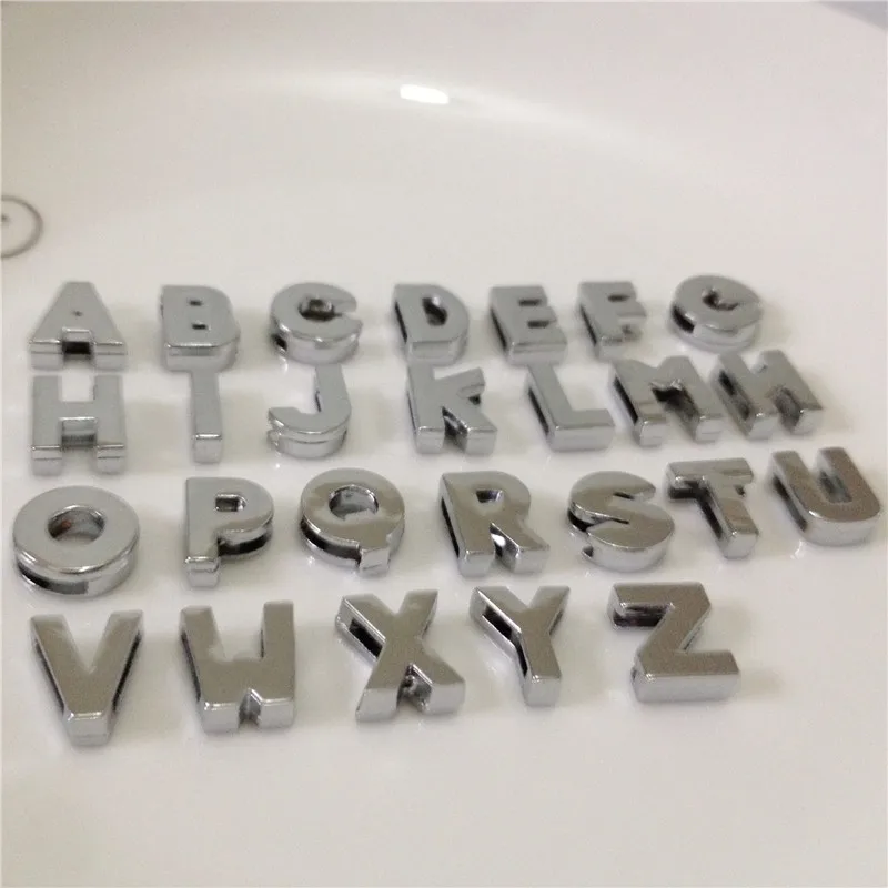 8 мм DIY серебряное гладкое лицо Слайд буквы &quotA Z&quot выбрать свободно подходит