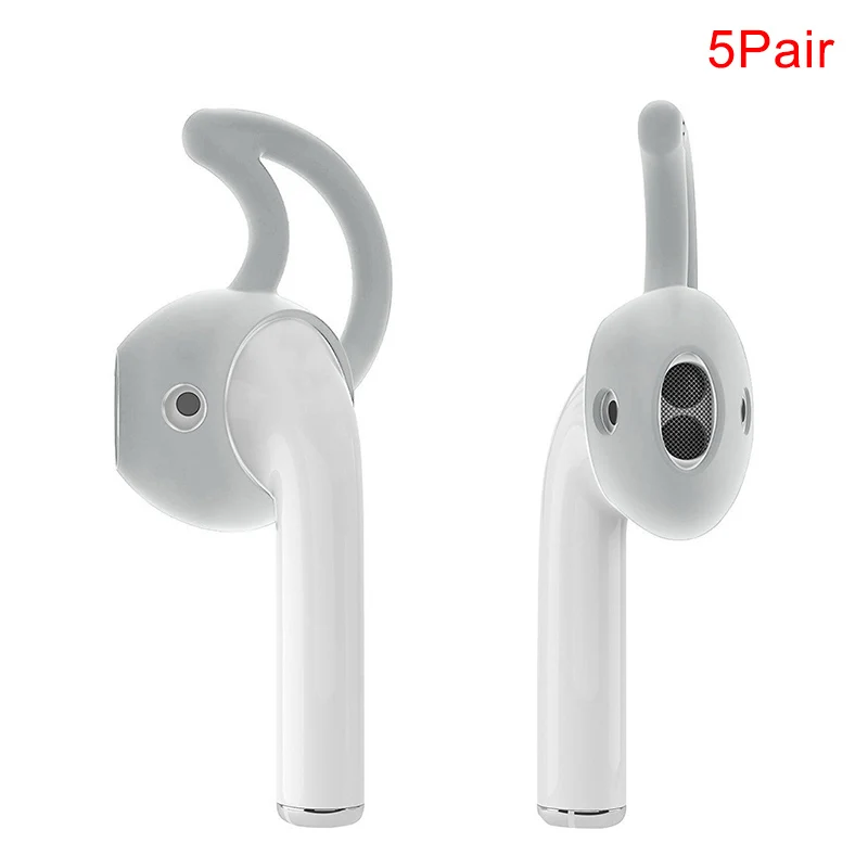 5 pair Gray Мягкие силиконовые крючки для ушей держатель для Apple AirPods спортивные аксессуары XJ66 - Цвет: 5 pair Gray