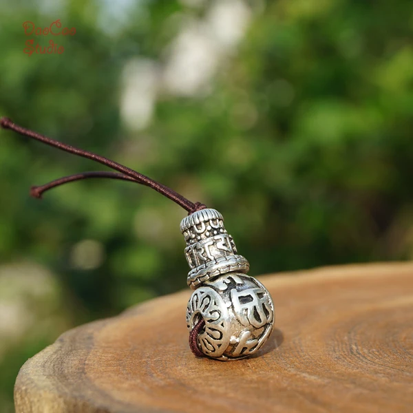 10mm 12mm 14mm Silver Guru Bead Carved Om mani padme hum 3 Hole Mala Beads Japa Bracelet Jewellry Findings DIY Accessories | Украшения и
