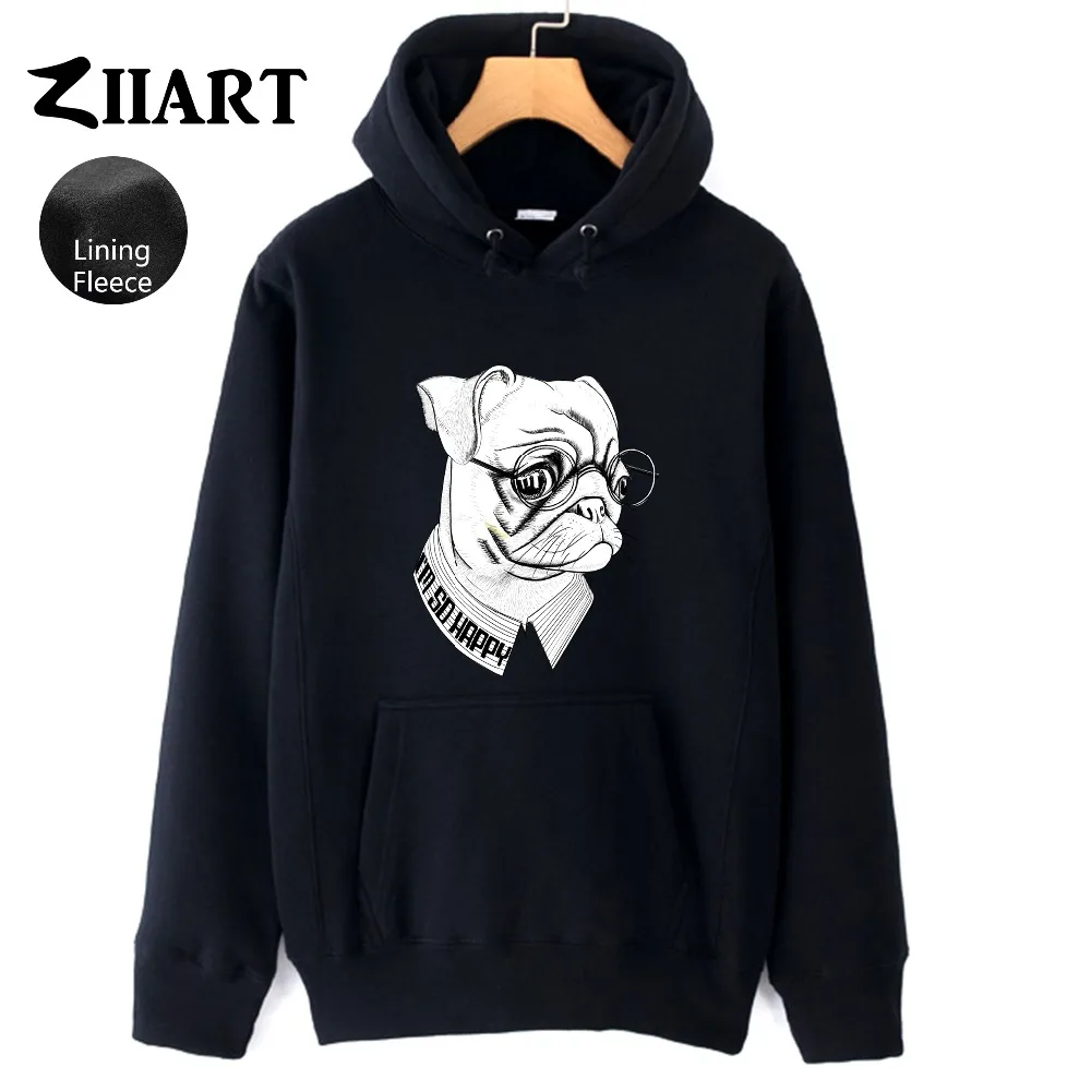 I'm So Happy Pet Dog Bulldog очки полосатая рубашка мужская флисовая толстовка с капюшоном