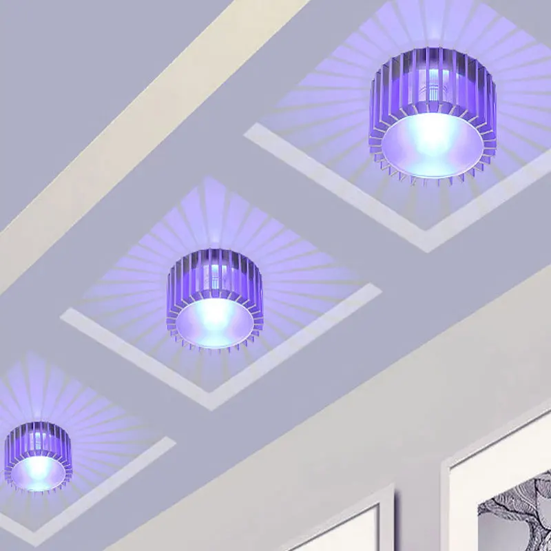 Точечный светодиодный rgb пятно света rgb LED-светильник светодиодный спот он 3 ватт проход Светильник Красочные коридор лампа прихожей светильник поверхностного монтажа