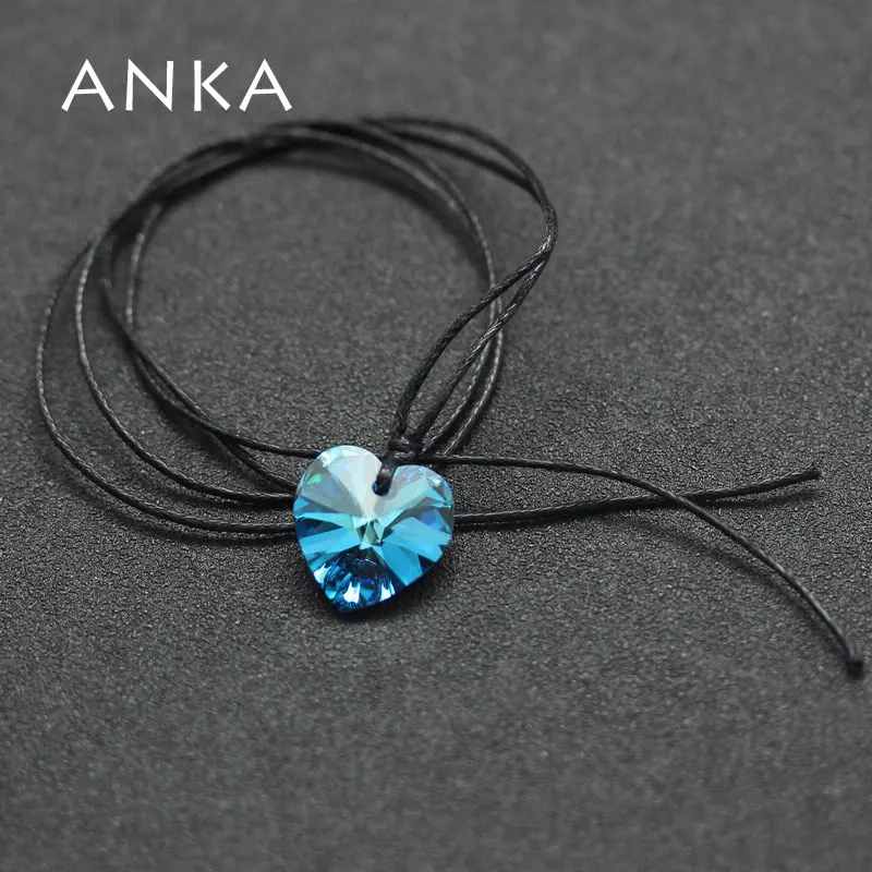 Анка сердце хрустальное ожерелье 6228 кулон с веревкой без застежки 1 8*1 7 см для