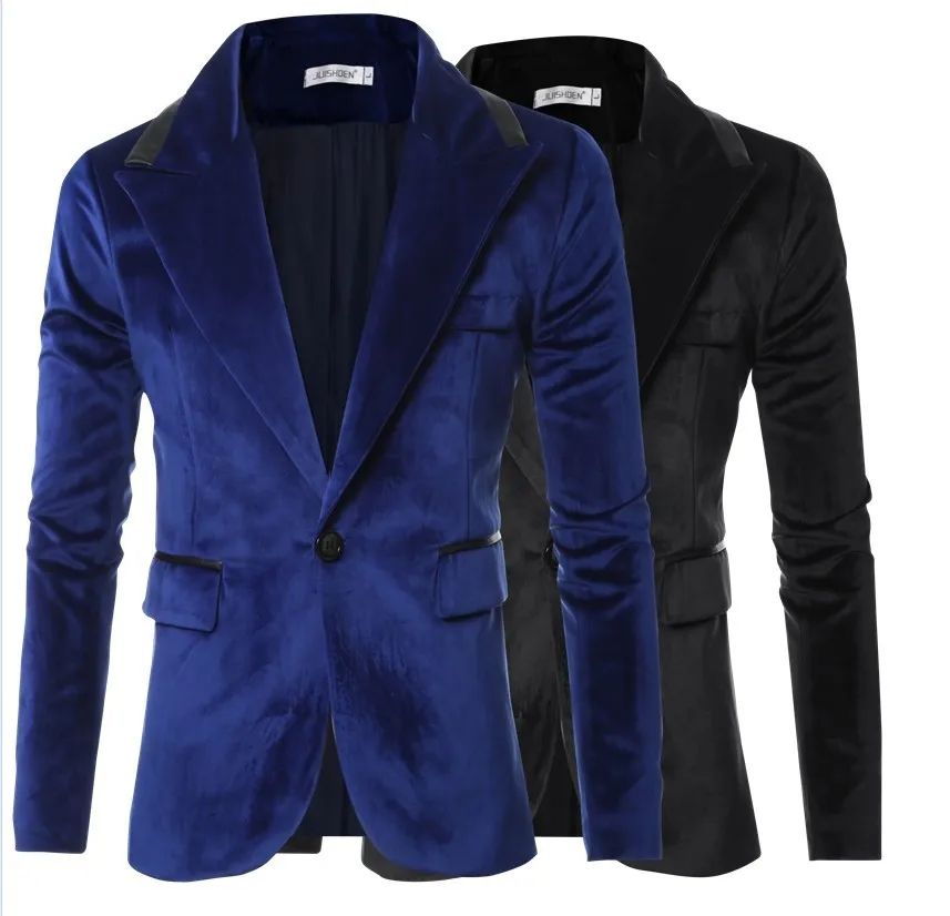2019 New Autumn Men's fashion formal handsome Suede suit jacket business casual wedding Dress Plus size stage costumes | Мужская