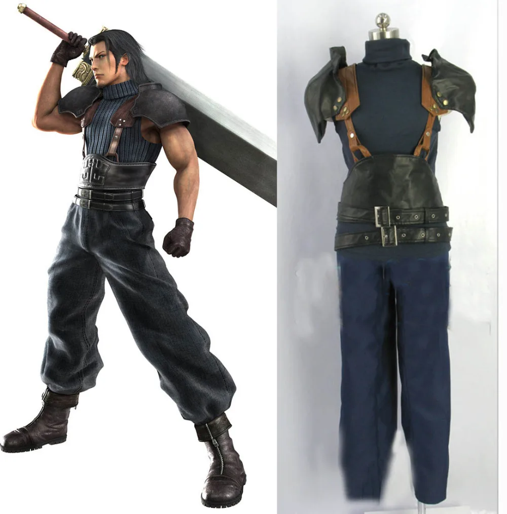 Final Fantasy VII 7 Crisis Core Zack Fair Карнавальный костюм для взрослых мужчин игра Cos одежда на