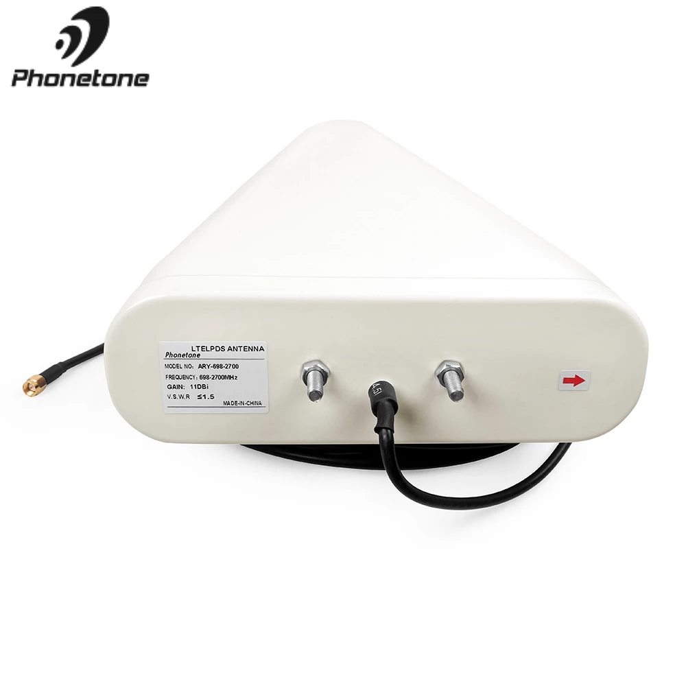 Наружная логопериодическая антенна для усилителя сигнала сотовой связи 698-960/1710-2700 МГц 4G LTE 11dBi 10 м кабель RG58 и Штекерный разъем