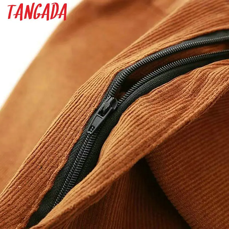 Tangada женские брюки коричневые брюки брюки с высокой талией брюки с поясом офисный стиль элегантные брюки классические брюки кюлоты широкие брюки палаццо XD147