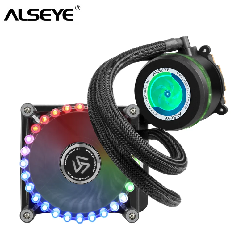 ALSEYE водяное охлаждение кулер для процессора 120 компьютера LED RGB и Водоблок C мм 4pin