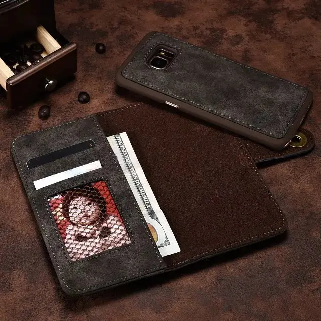 Чехол с откидной крышкой из спилка Magnnet для samsung Note 9 Note8 S8 S9 Plus S7 Edge A20 A30 A20e A40 A50 A70 многофункциональная ретро-Магнитная крышка с отделениями для карт
