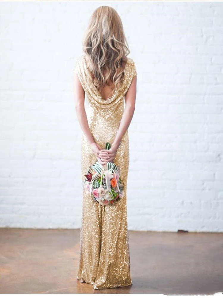 Женское блестящее платье-русалка длинное платье подружки невесты с короткими