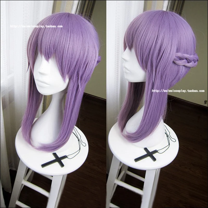 Аниме Owari no Seraph Of The End Shinoa Hiragi короткие фиолетовые плетеные термостойкие волосы косплей костюм парик+ бабочка шпилька