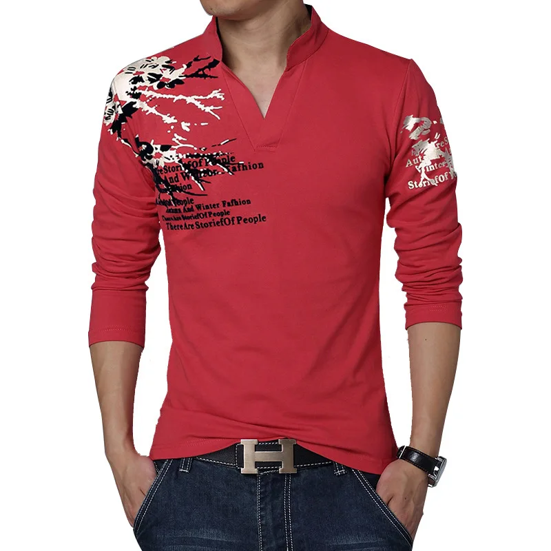Мужские v образный мысок Повседневная футболка хлопковые футболки M 5XL camisetas Новая
