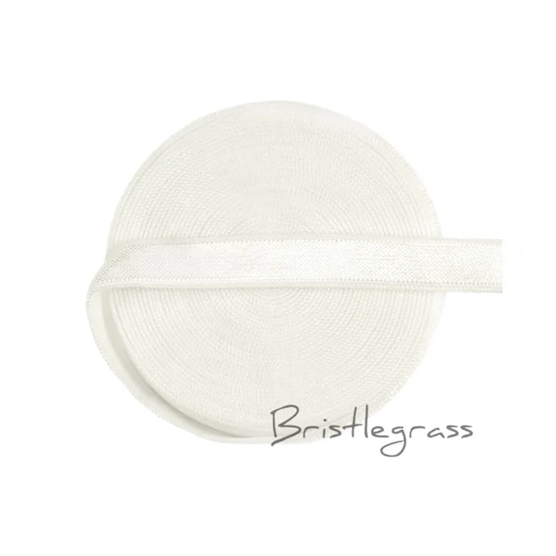 Off White BRISTLEGRASS 5 ярдов 3/" 10 мм цельный спандекс атласная лента блестящая не откидывающаяся резинка повязка на голову бюстгальтер ремень платье кружевная отделка DIY шитье - Цвет: Off White