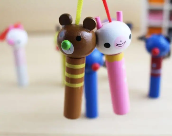 5 шт. Kawaii детский подарок на крестины милые животные Деревянный свисток для душа сувениры для дня рождения украшения для детей