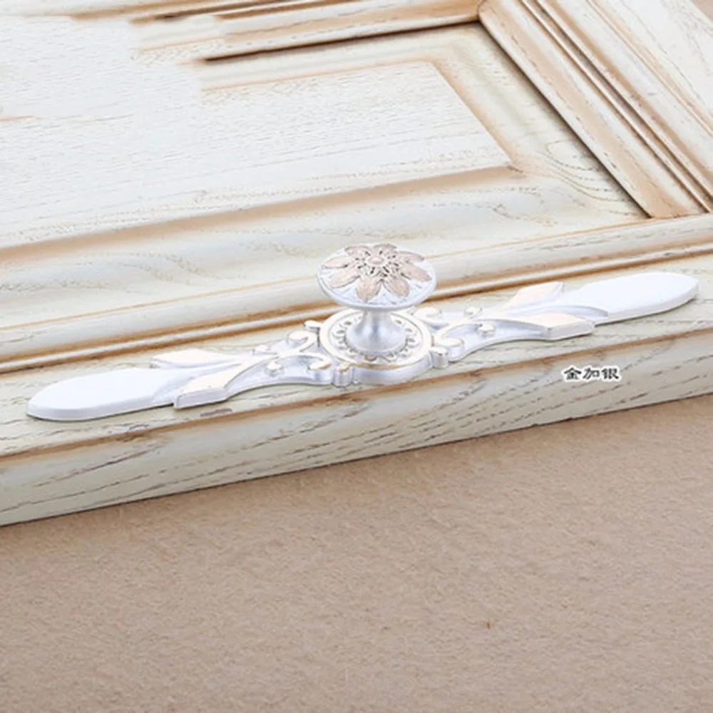 Cabinet Hardware Handle Pull Ivory White with Gold Edge Drawer for Home Cupboard DIY | Обустройство дома