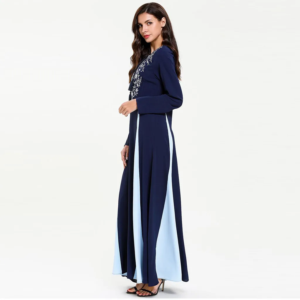 Модный принт в мусульманском стиле абайя мусульманское платье для женщин