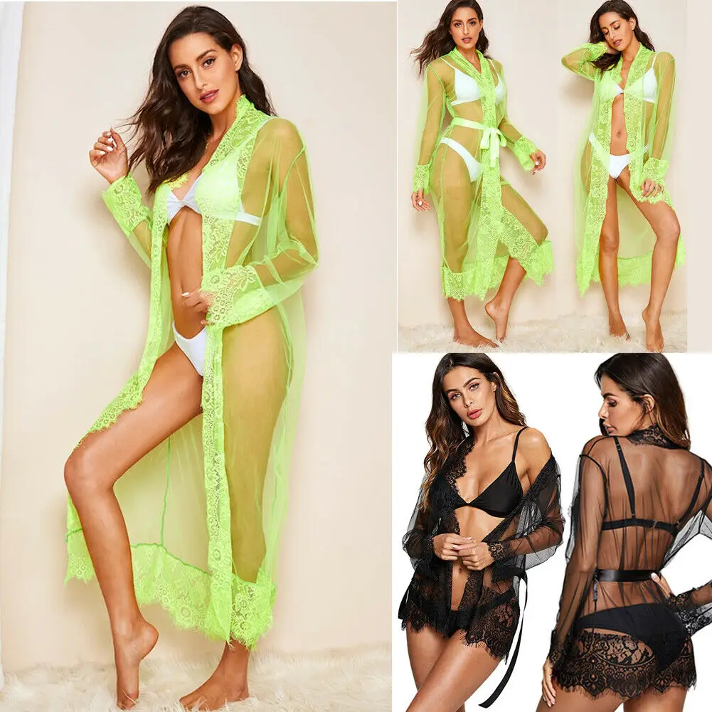 Женское сексуальное нижнее белье халат Babydoll одежда для сна с длинным рукавом