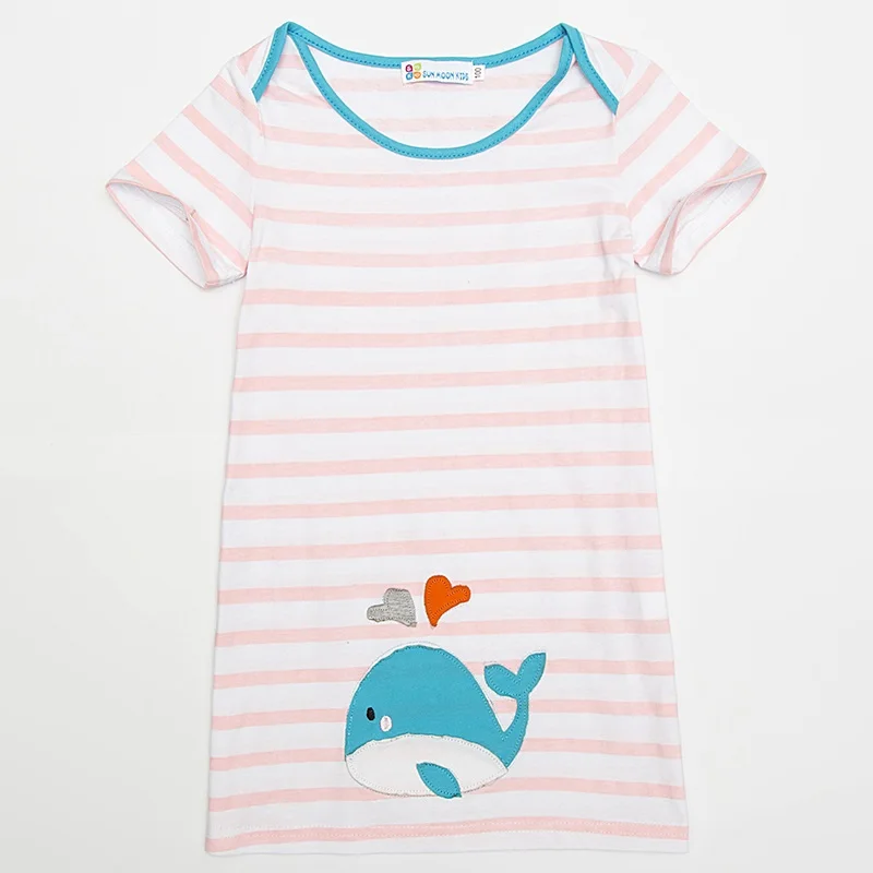 2017 детские платья блузки из 100% хлопка для девочек летние топы с коротким рукавом