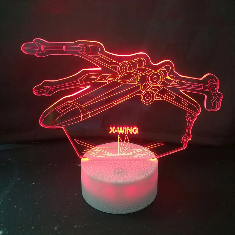 Звездные войны X WING 3D светодиодный ночник 7 цветов настольная лампа светильник