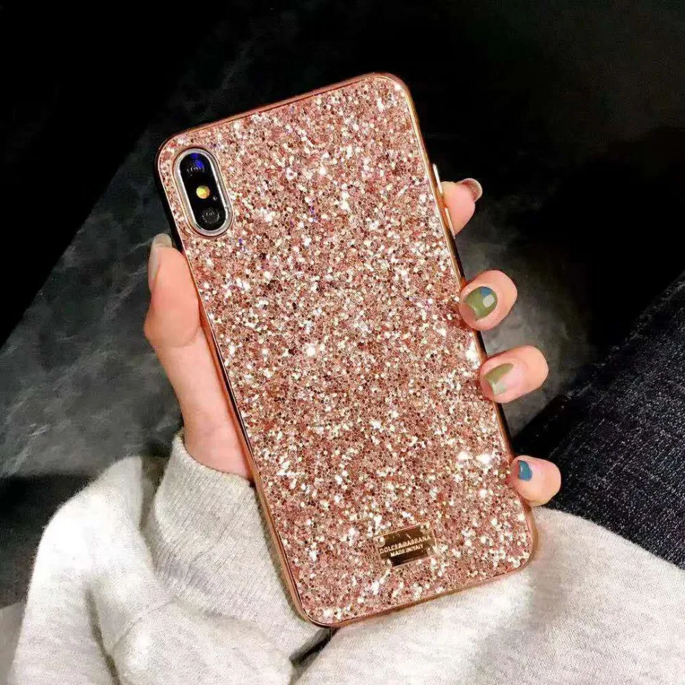 HOKEJ стильный и роскошный блестящий чехол с блестками для iPhone X S MAX Xs XR love Мягкий из