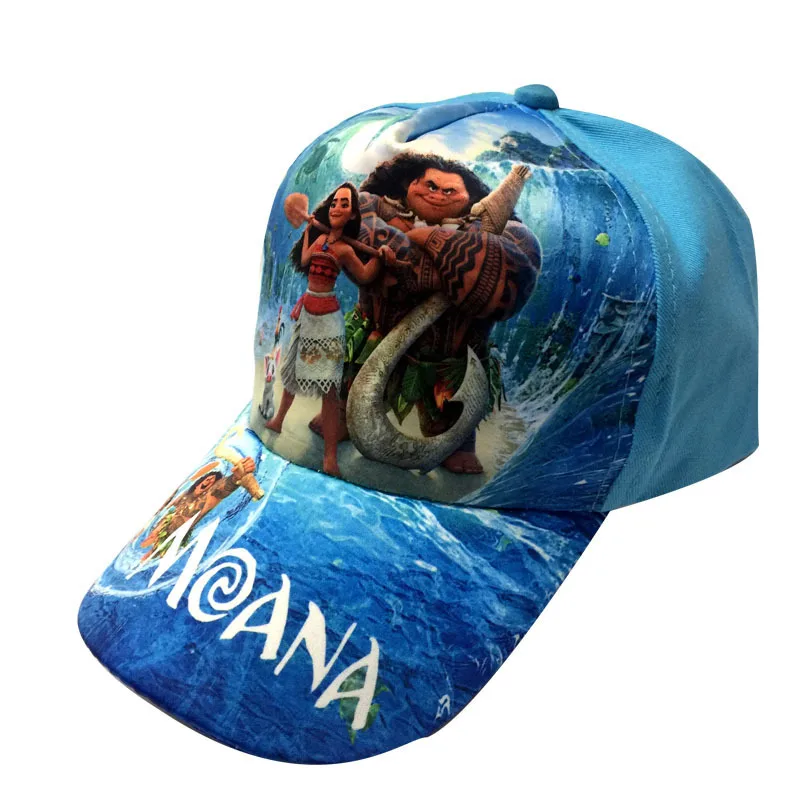 Moana-Blue 6 стилей 3D Мультяшные шляпы Коко Моана Тролли "Божья коровка" Для детей, на лето солнцезащитные очки спортивная бейсболка, шапка подарок для детской вечеринки - Цвет: Moana-Blue