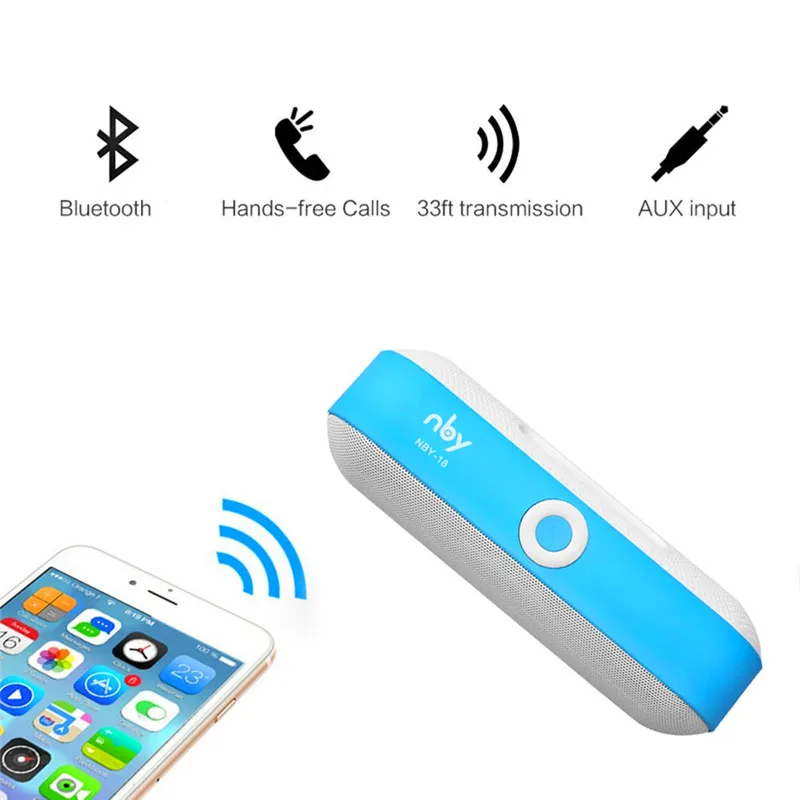 NBY-18 Мини Bluetooth динамик портативный беспроводной s 3D стерео музыка объемная
