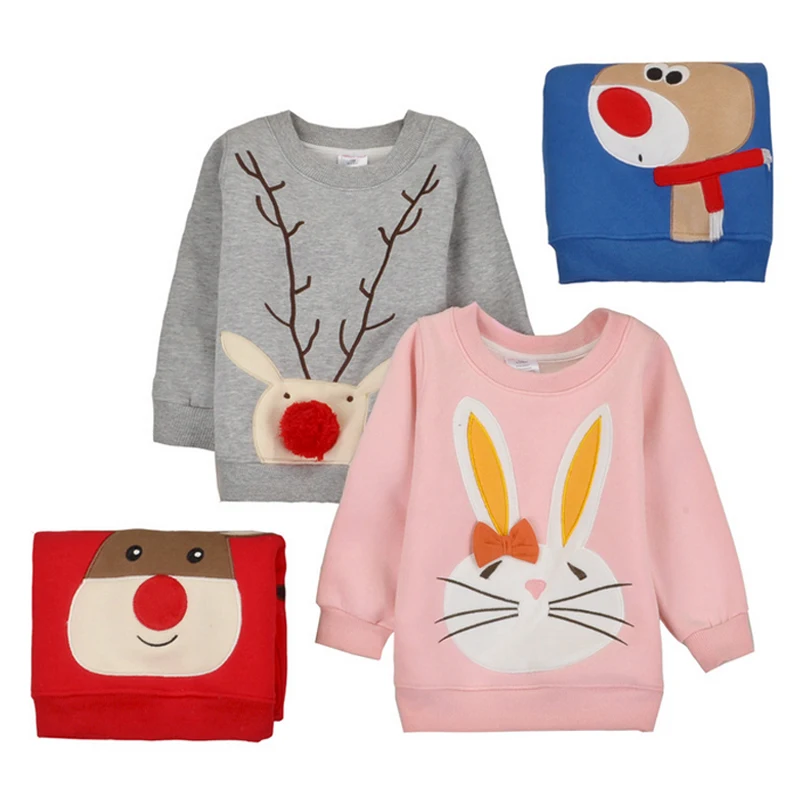 Новинка бархатный Зимний Детский свитер Y42 с мультяшным оленем для мальчиков и