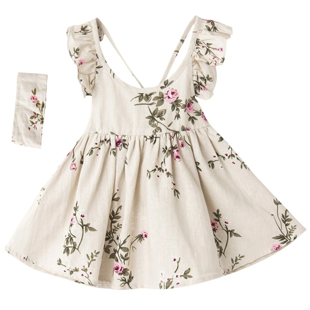 Летнее платье для маленьких девочек повседневные платья трапециевидной формы с