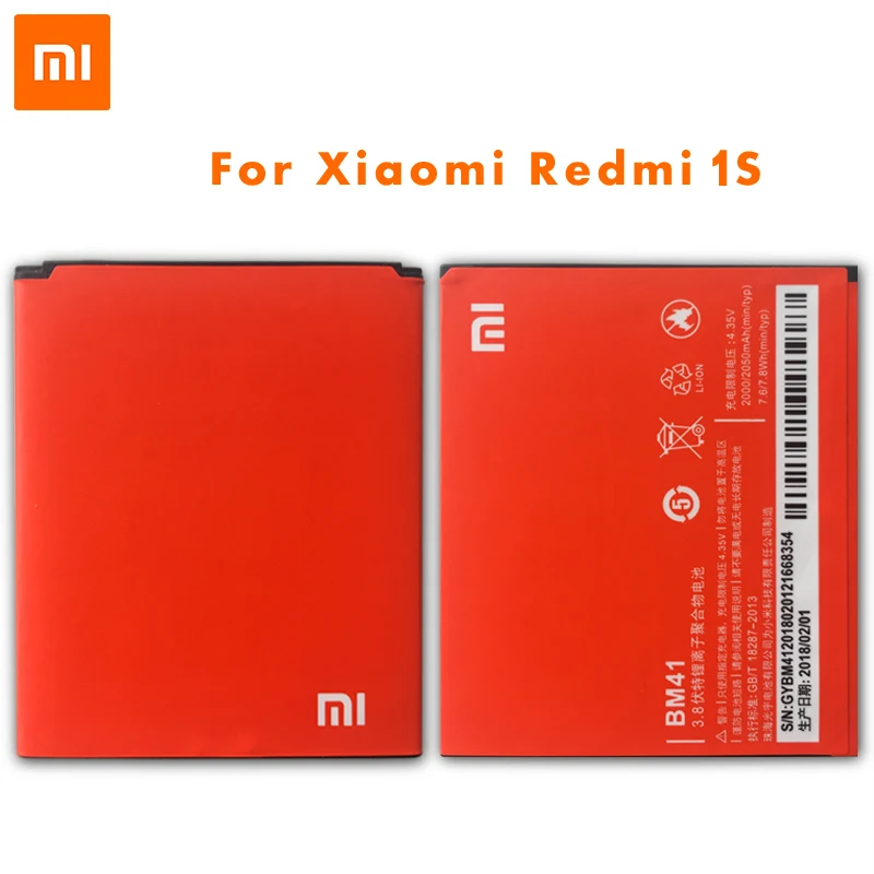 Xiaomi Оригинальные аккумуляторы для мобильных телефонов BM41 2A Hongmi Redmi 1 1S Высокая