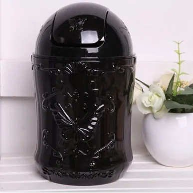 Цветная вращающаяся прозрачной дверью Настольный отходы мусор ящики в Бабочки