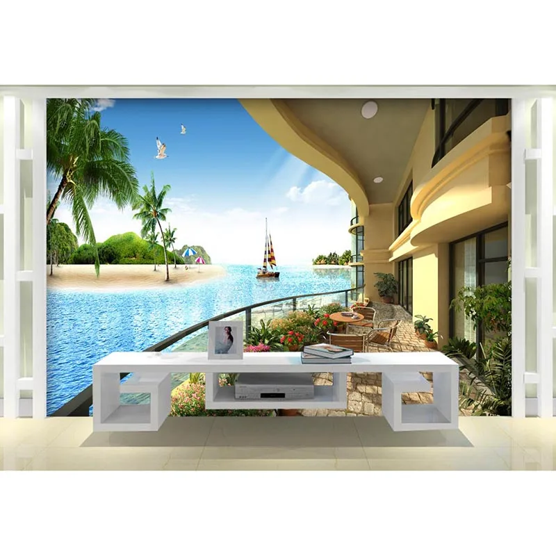 Пользовательские фото обои 3D острова пейзаж для гостиной ТВ фон росписи охрана
