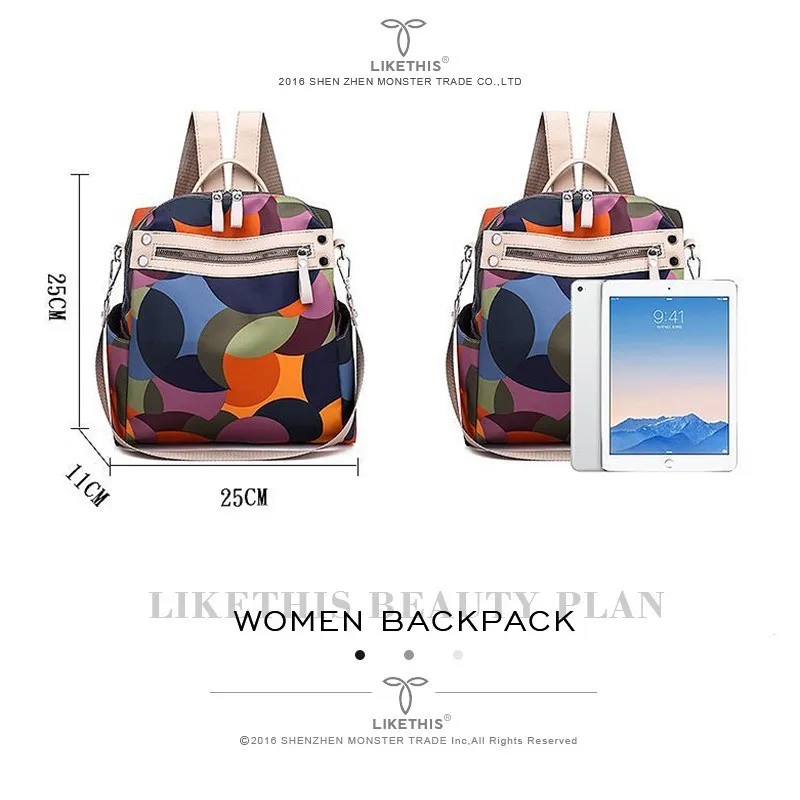 Женский рюкзак LIKETHIS сумка через плечо многофункциональная цветная 2019 | Багаж и