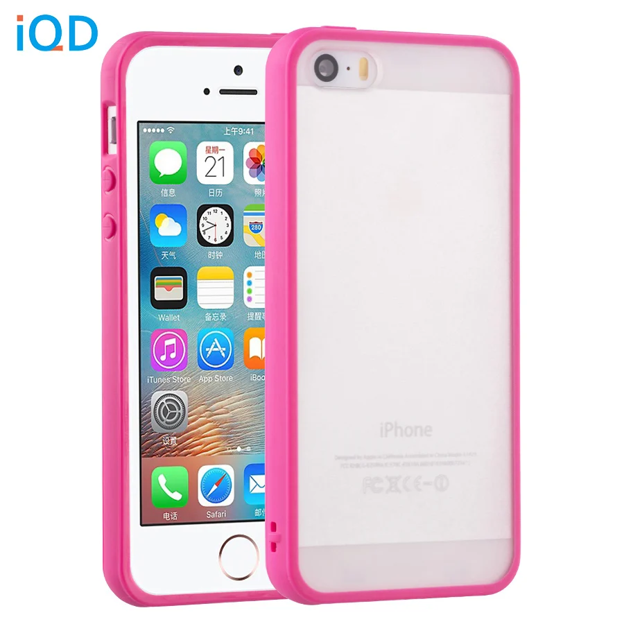 IQD тонкий цветной ТПУ чехол для телефона для Apple iPhone 4, 4S, SE, 5S, 5, чехол, не царапающийся бампер, прозрачный скраб, задняя защитная оболочка se
