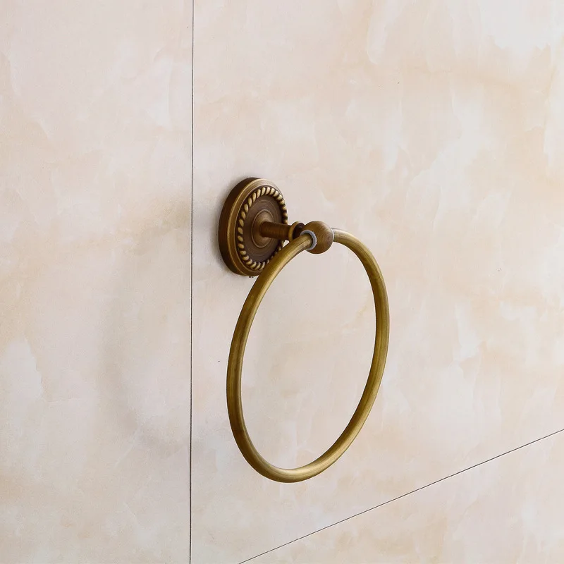 Антикварная фарфоровая латунь Полотенца кольцо стойки настенные Аксессуары для