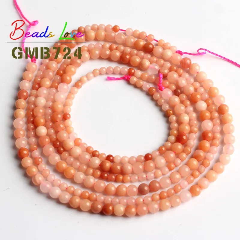 Pink Aventurine Из натурального камня Агаты Амазонит нефрит круглые бусины для самостоятельного изготовления ювелирных изделий браслет ожерелье 2 мм 3 мм 15 дюймов - Цвет: Pink Aventurine