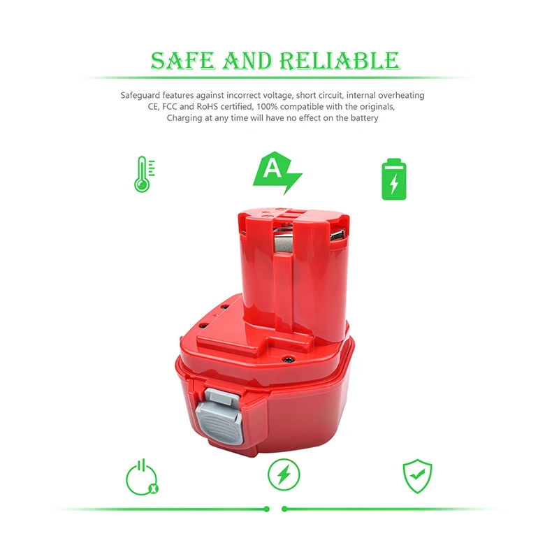 Батарея bonacell 2 шт. для Makita 1220 Ач 12 В PA12 1222 192598 1233S 1233SB 1235 UC170D UC170DWD VR250D