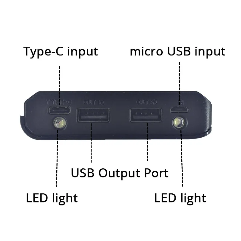 Зарядное устройство 8X18650 пластиковый чехол с двумя USB-портами типа C без батареи |