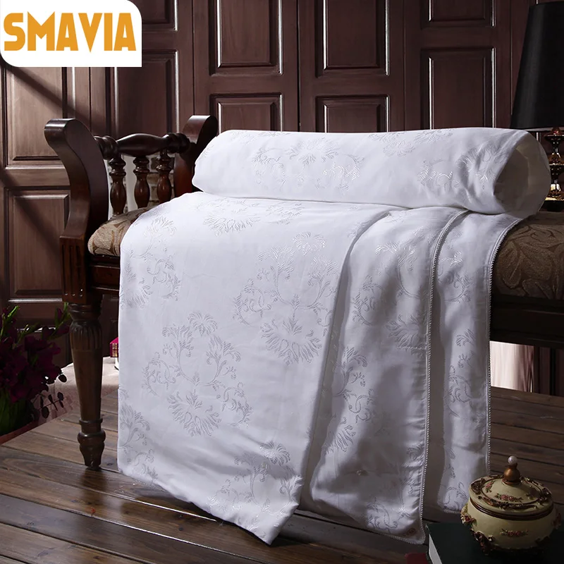 

Шелковое Одеяло SMAVIA премиум-класса, 100% шёлк тутового шелкопряда, 100% хлопок, жаккардовое покрывало, сезонное одеяло, одеяло 2,0-4,0 кг