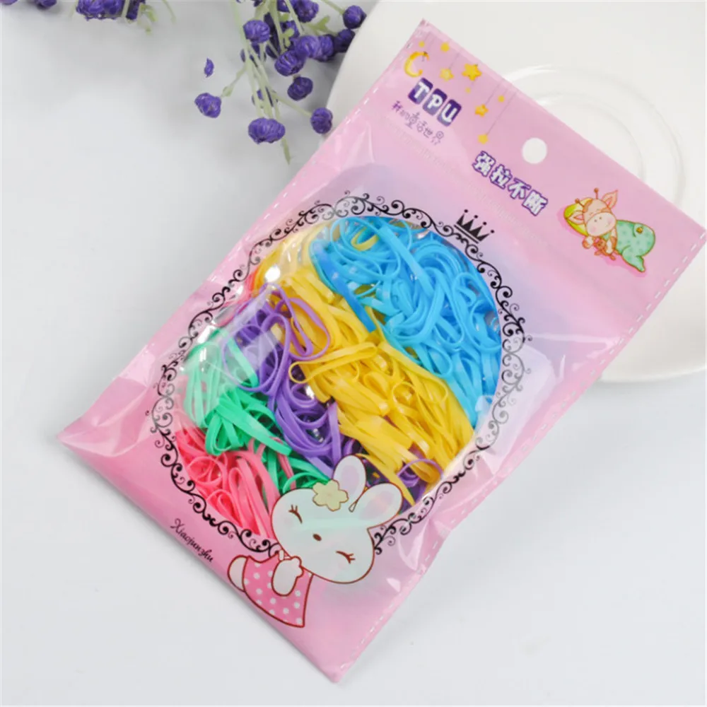 1000 шт./пакет ребенок резинка для волос ТПУ Одноразовые эластичные ленты девочки