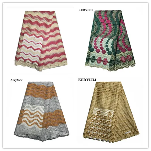 Органза тюль Золотое французское кружево африканская Кружевная Ткань 5 ярдов