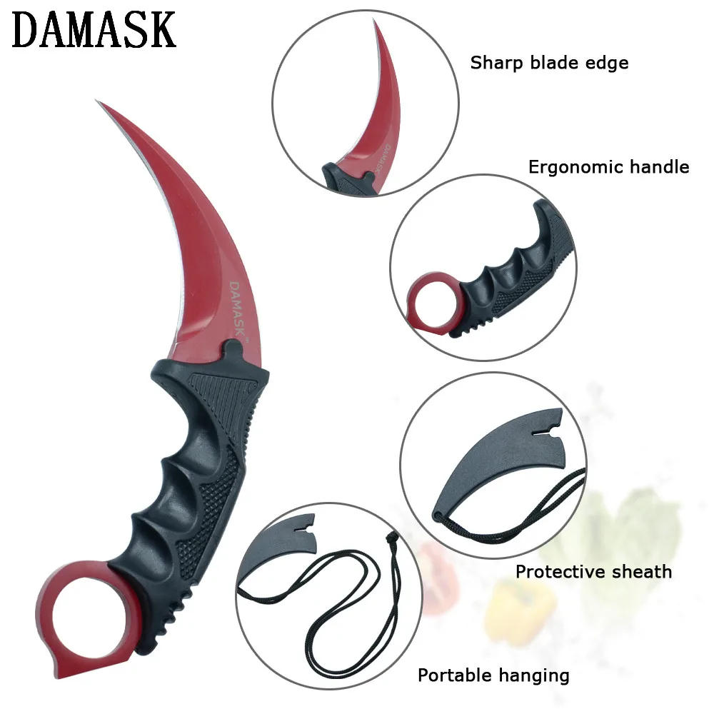 DAMASK Karambit охотничий нож набор инструментов для выживания в походных условиях