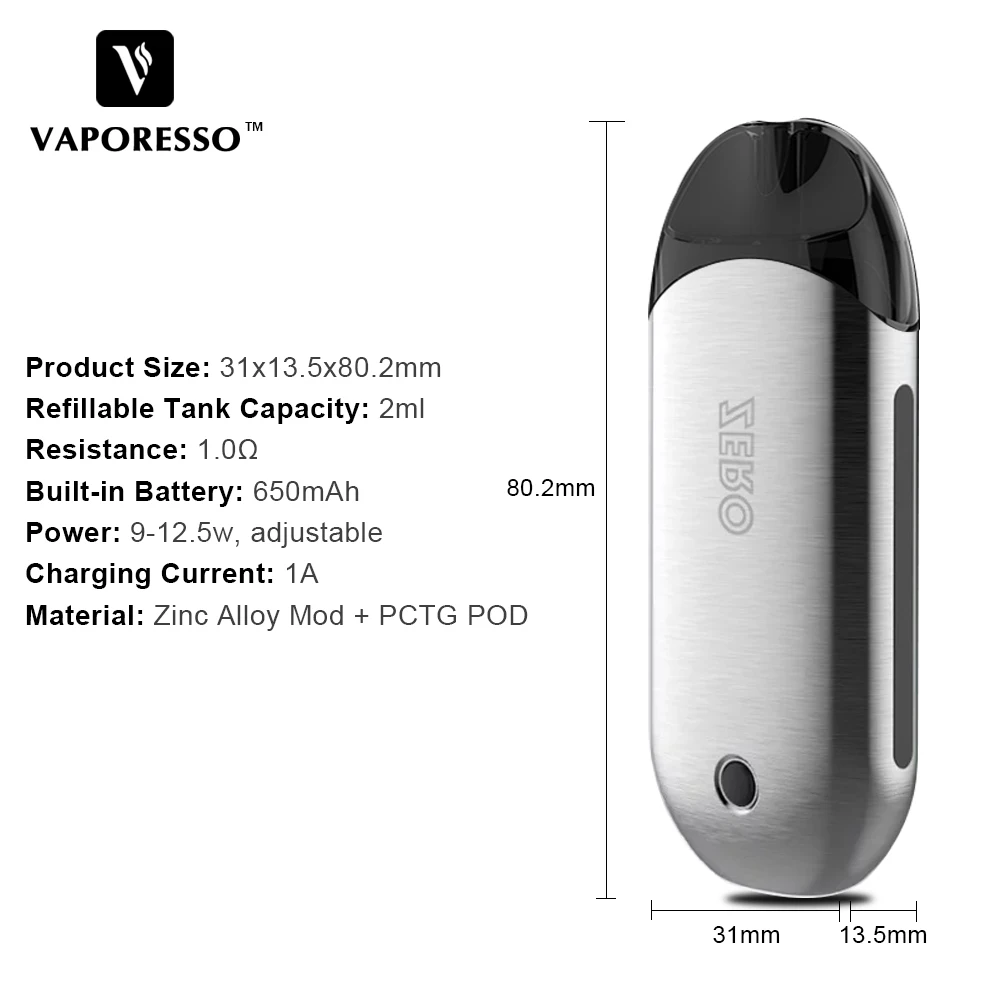 Vaporesso Renova Zero Vape Pod комплект электронной сигареты 2 мл бак 650 мАч встроенный