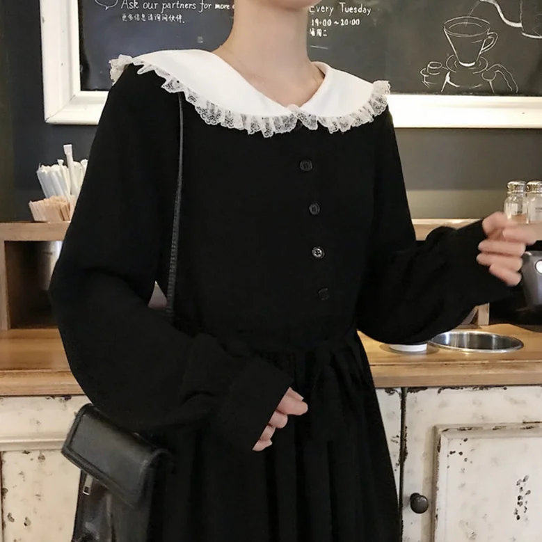 Женское винтажное платье трапециевидной формы элегантное черное с белым