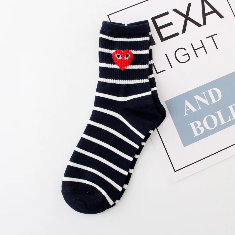 Funny cool socks women cartoon food bread Korean Spring deodorant sweat striped cotton sock Ice cream fries hip hop women - Цвет: H