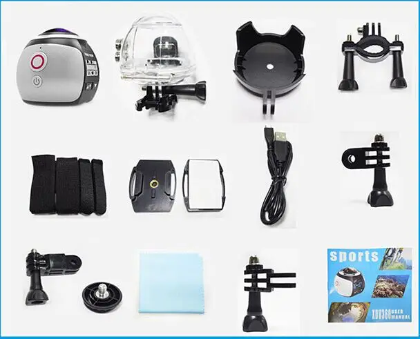 QUIDUX Новый Мини V1 360 Панорамная Камера VR Виртуальная Реальность спорт Камеры 4 К 16MP