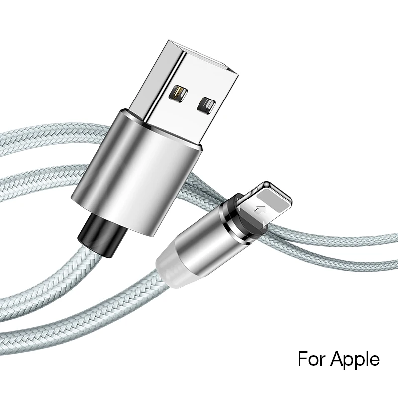 Silver For iPhone MOOJECAL 2.4A USB кабель для iPhone кабель XS Max XR 8 7 6 S Plus iPad для Lightning Быстрая зарядка Магнитный кабель телефонный шнур для передачи данных - Цвет: Silver For iPhone
