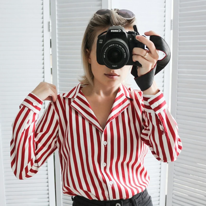 Полосатые блузки Blusa новые женские топы весенние Рабочие Рубашки с длинным