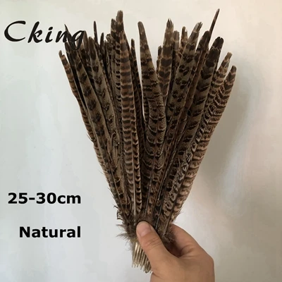 natural CKing 100 шт Черный Цвет Окрашенные женские хвостовые перья охотничьего фазана перо 25 до 30 см 10 до 12 дюймов длинный Алмазный фазан перья фазана - Цвет: natural