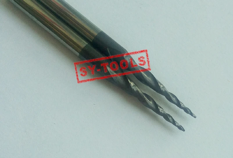 2 шт. R0.5 * D6 30 5 75L 2F HRC55 твердосплавные конические концевые фрезы с твердосплавным